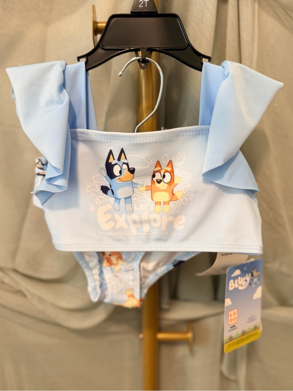 'Let's Explore' Bluey Light Blue Girls' Swim Set - Blue